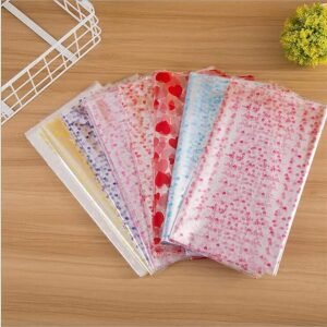 Printed Transparent Cellophane Sheets Pack of 10 Large 20X30 Inch For Gift Packing, Baskets Hampers, Flowers Bunch Wrapping Gift Wrapper (Multicolor)