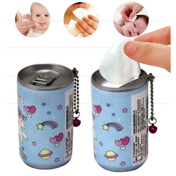 4 Pack of Unicorn Mini Wet Wipes – Travel-Friendly Refreshing Wipes in Cute Tin – Soft & Skin-Friendly