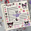 25 Sheets Sanrio Self-Adhesive Stickers Set – Kuromi | Cute Kawaii Cartoon Waterproof Stickers for Journals, Laptops, Scrapbooks, DIY Art & Crafts